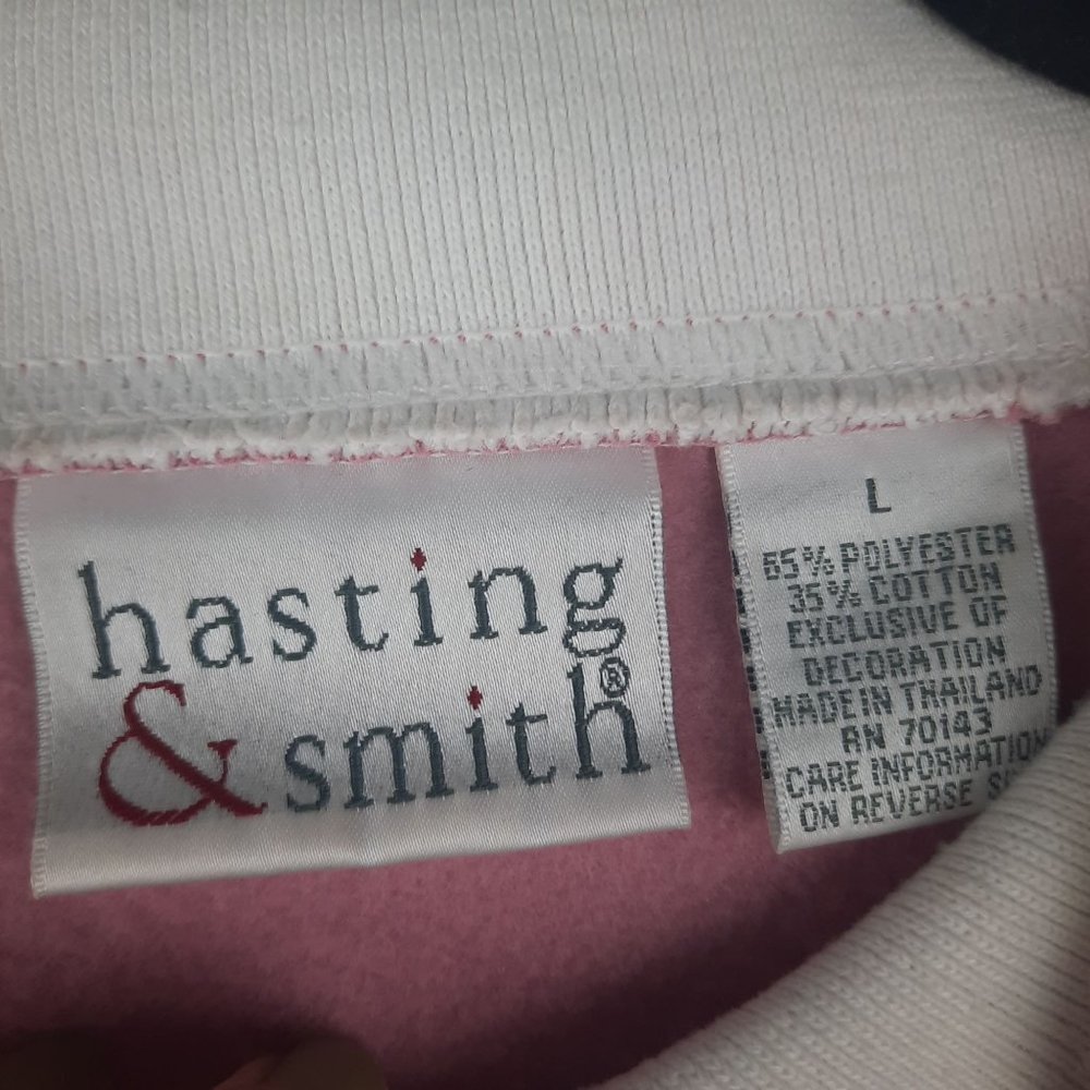 Vintage Hasting & Smith Pink Christmas Embroidered Sweatshirt - Picture 7 of 13